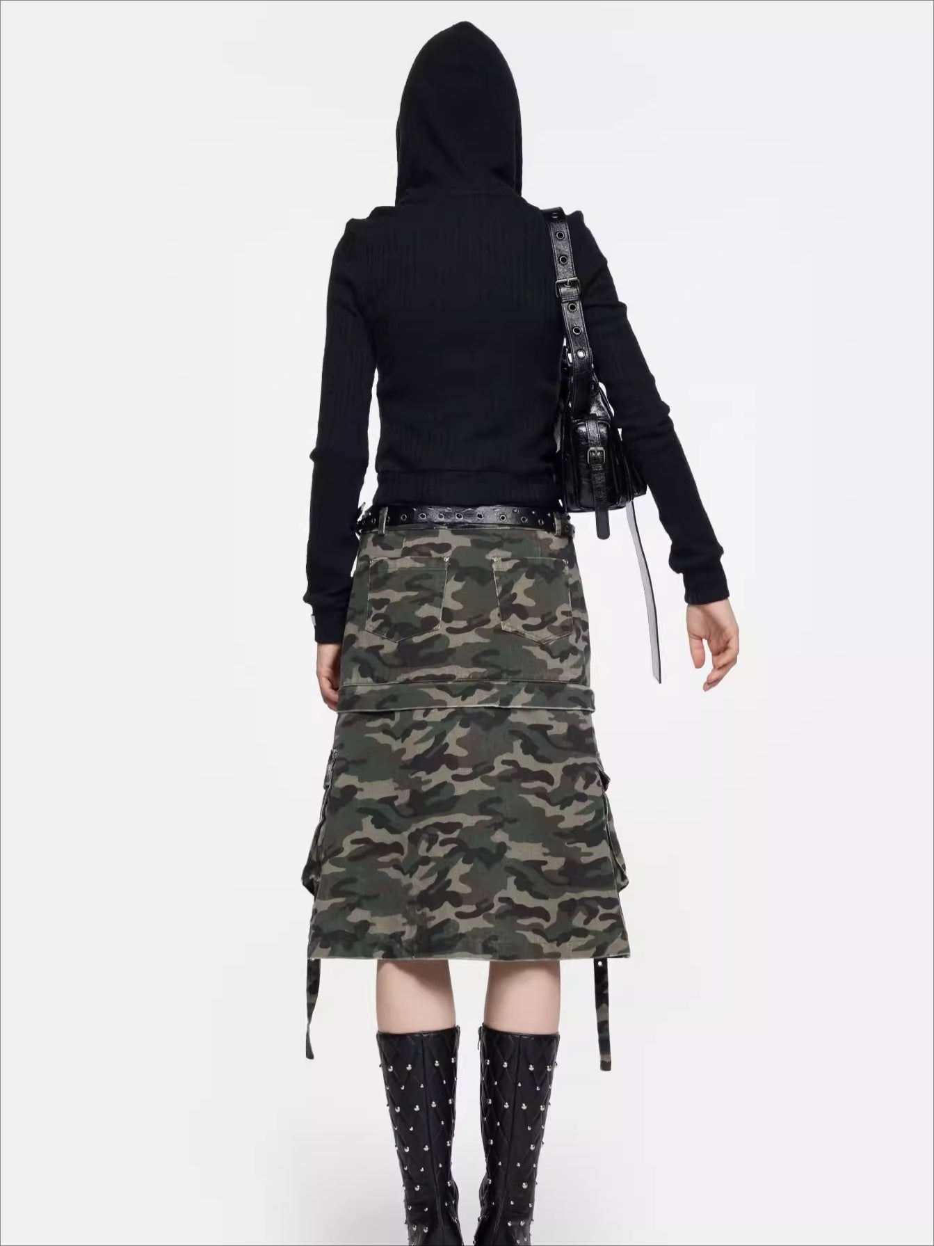 Detachable Braid-Detail Slim Knit Cardigan