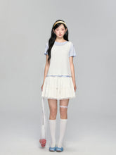High-waisted Drawstring Lace-spliced Tiered Skirt - CHINASQUAD