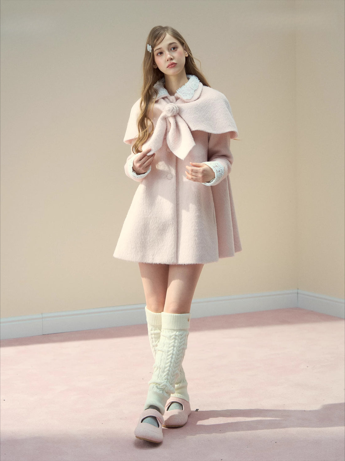 Rose Cape Wool-Blend Coat
