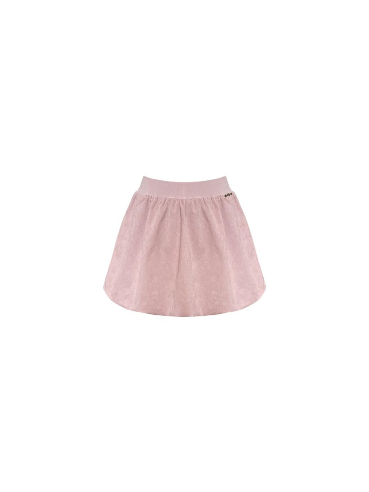 Suede Pleated Bubble Skirt