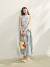 Belted Waist Checked Vest Dress - CHINASQUAD