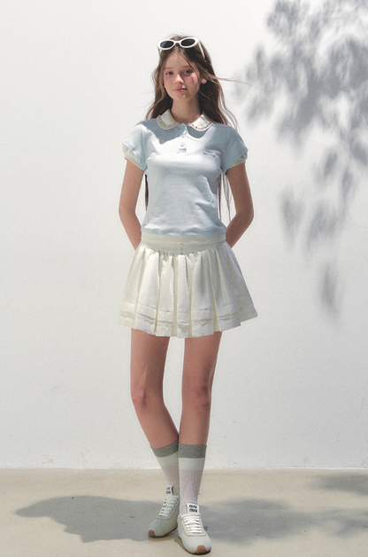 Pink Spliced Faux Two-piece T-shirt - CHINASQUAD