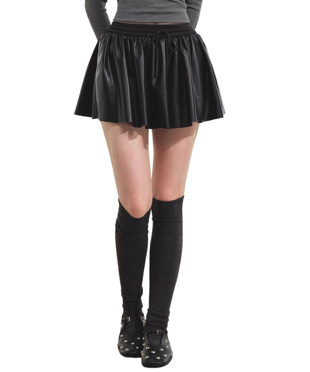 Puff PU Skirt