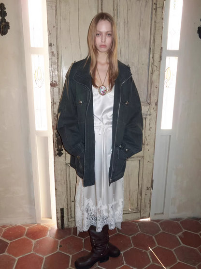 Washed Vintage Utility Pocket Jacket