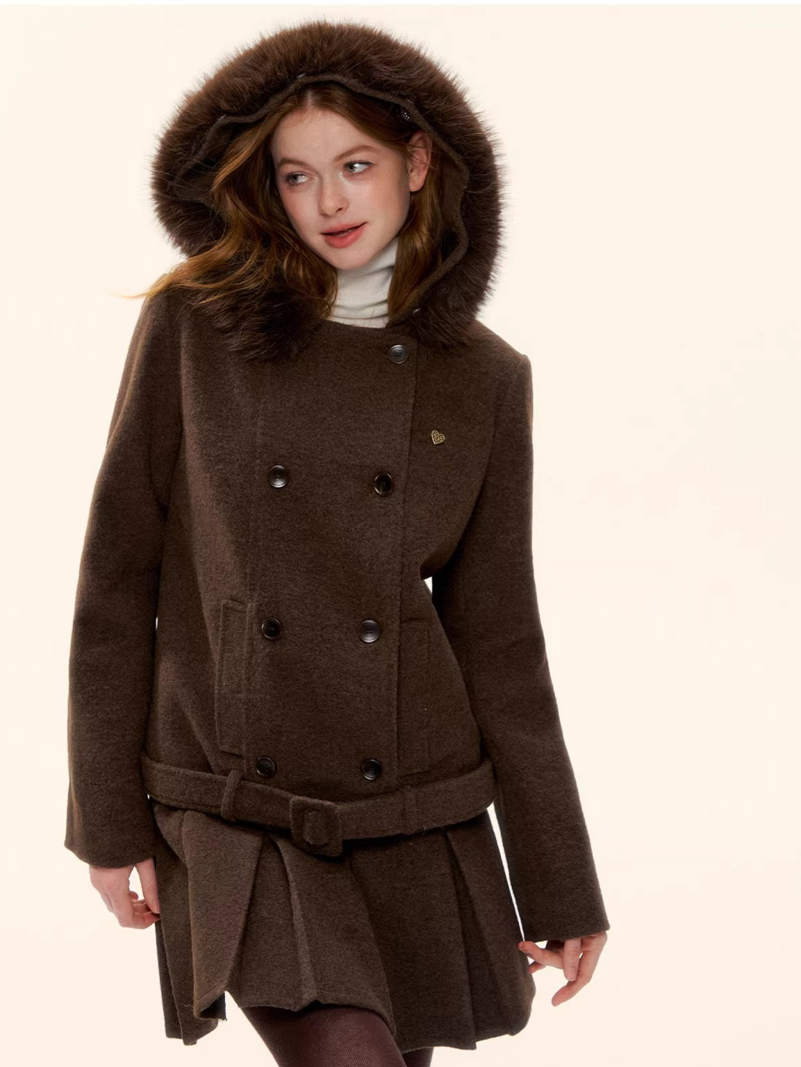 Sculpted Drawstring Cocoon Fleece Hoodie Jacket