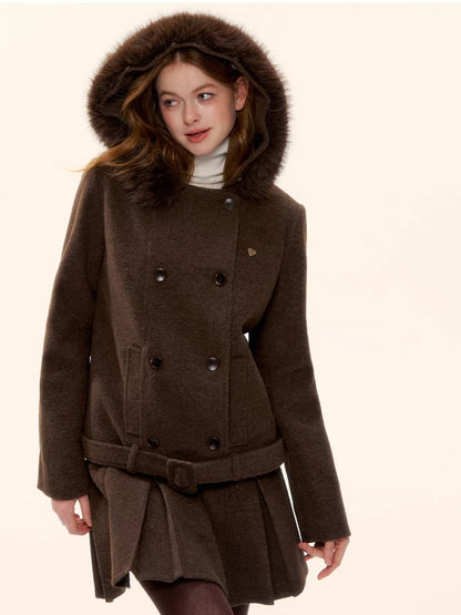 Sculpted Drawstring Cocoon Fleece Hoodie Jacket