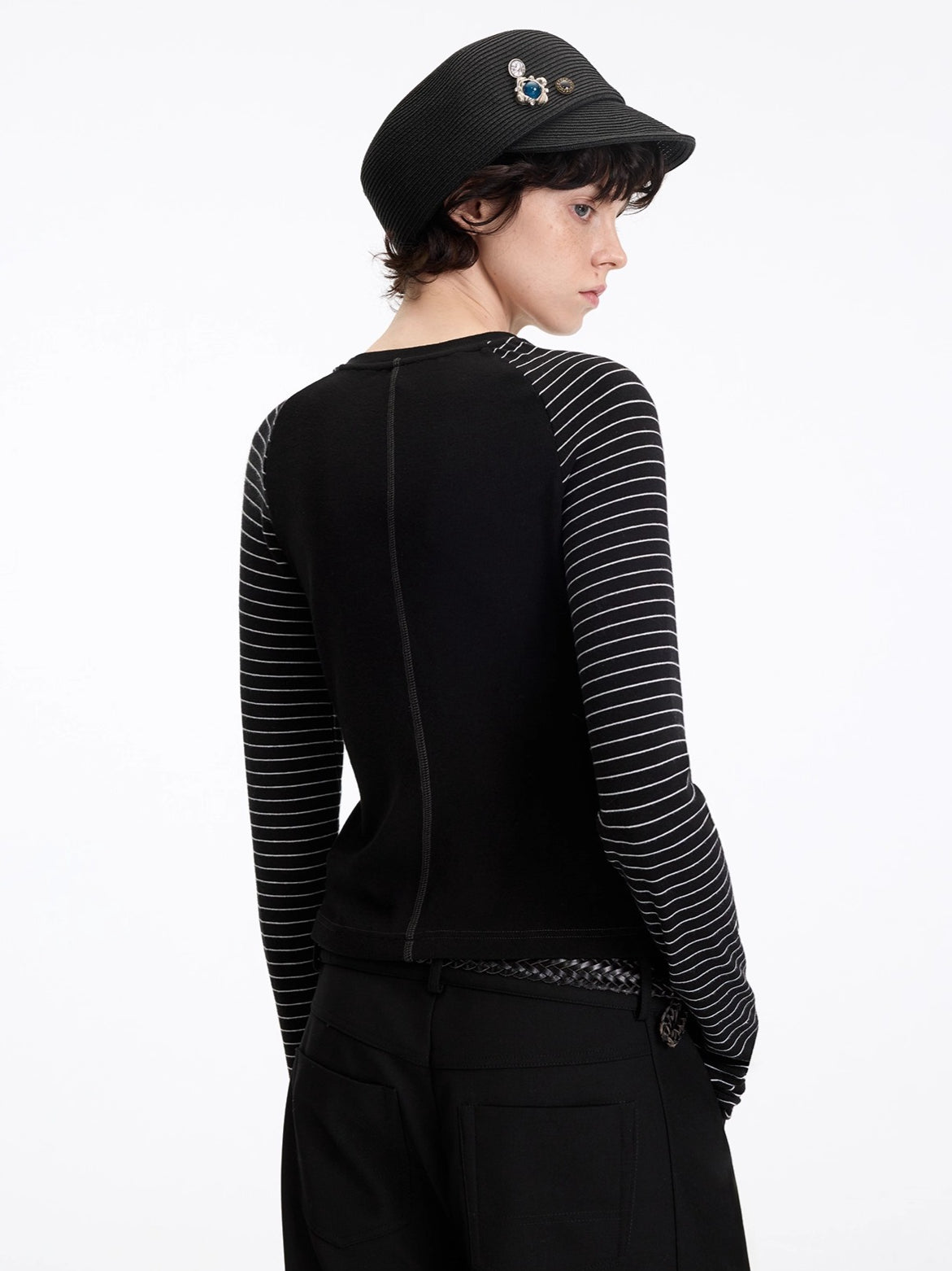 Contrast Raglan Slim-Fit Long-Sleeve Tee