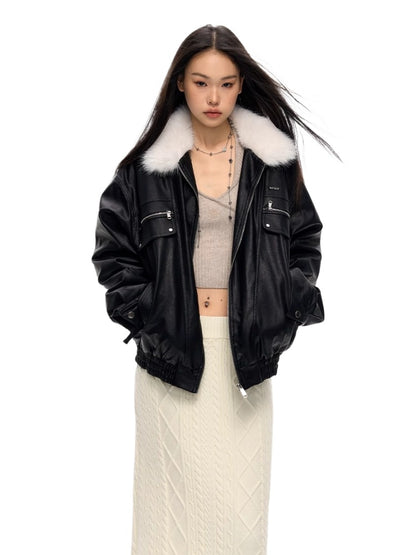 Vintage Silhouette Shearling Leather Jacket 