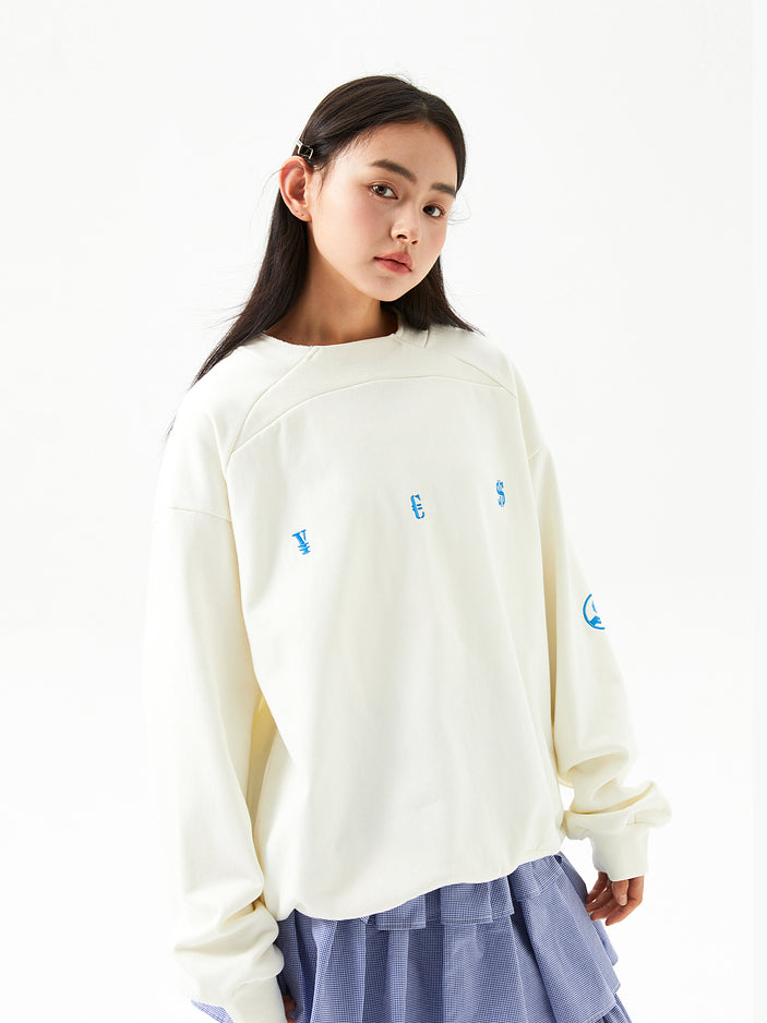 Sports Patchwork Collar Sweatshirt