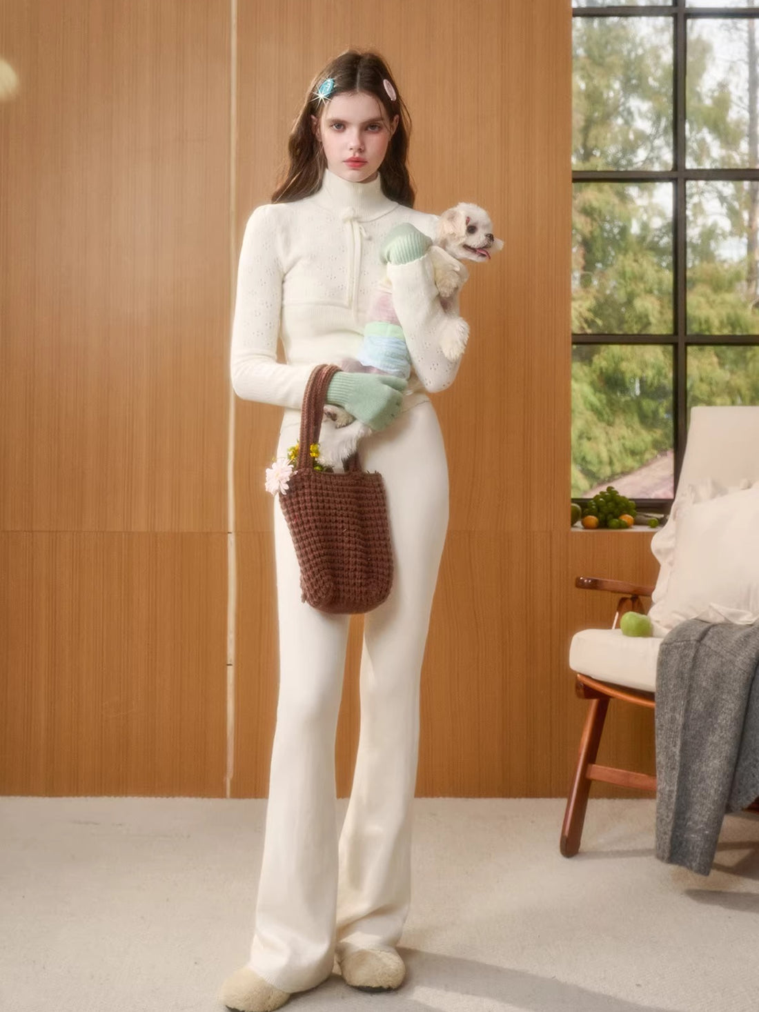 Wool-Blend Hollow Knit Base Layer