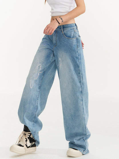 Classic Wide-Leg Denim Pants