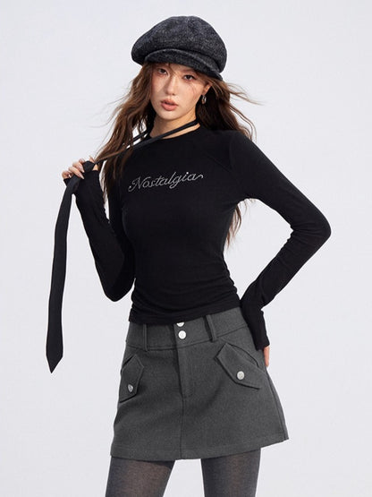 Embellished Fleece-Lined Knit Turtleneck