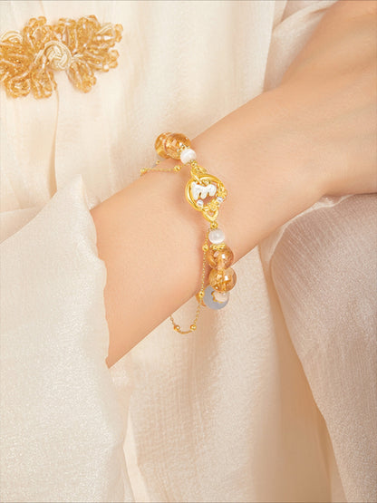 Moon Laurel Rabbit Jade Bracelet &amp; Bangle Set