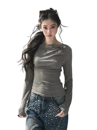 Silent Poem Asymmetrical Knot Top