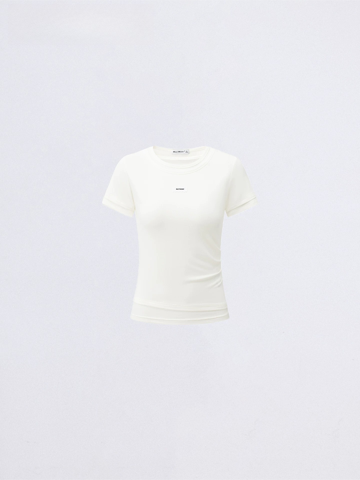 Asymmetric Layered Slim-Fit Short Sleeve T-Shirt