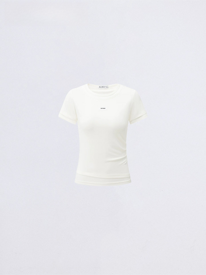 Asymmetric Layered Slim-Fit Short Sleeve T-Shirt