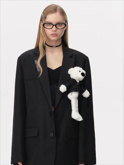 Plush Toy-Detail Relaxed-Fit Blazer