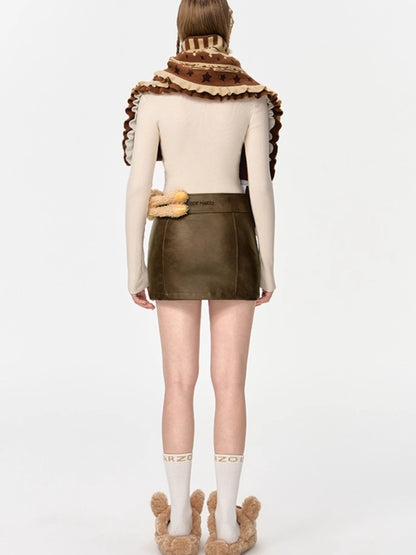 Layered Knit Cake Scarf