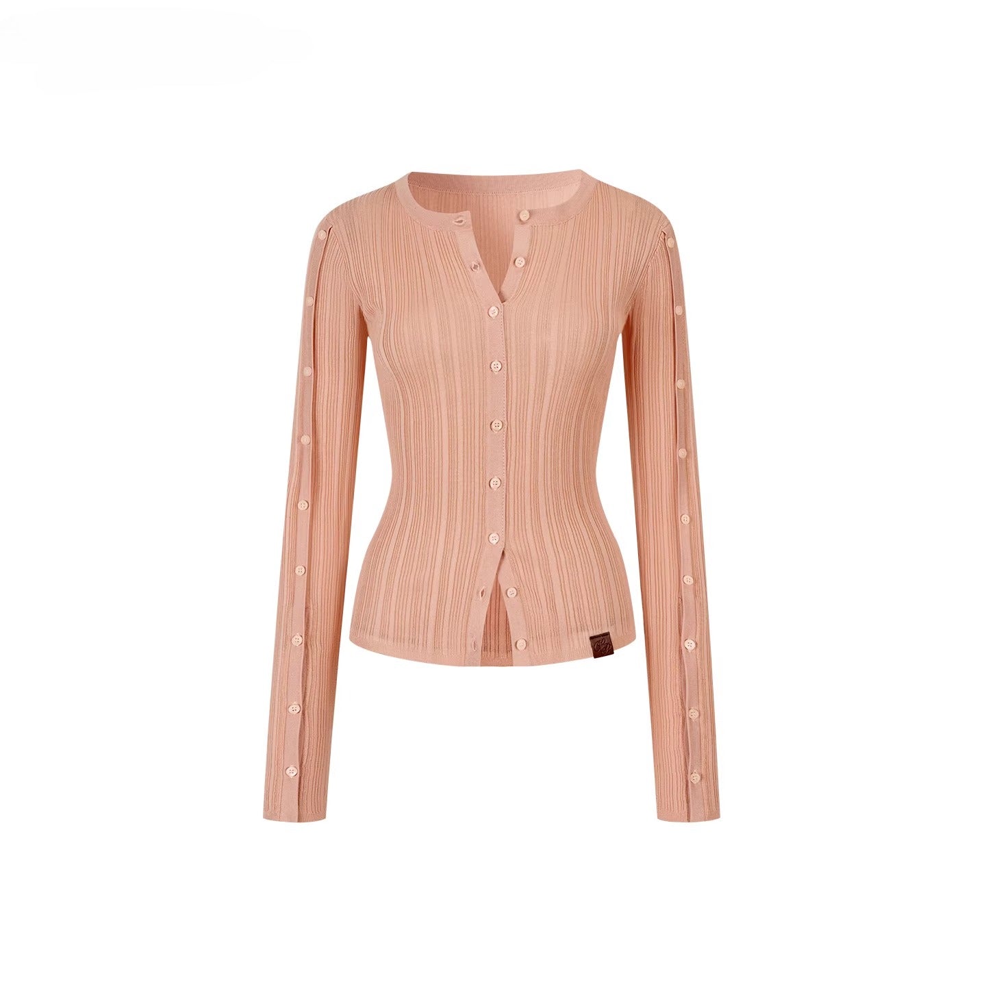 Button-Down Waist-Cinched Lyocell Knit Cardigan
