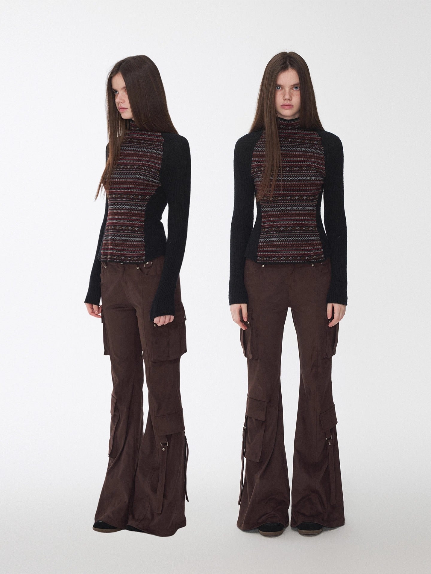 Studded Pocket Flared Utility Pants