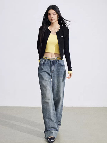Contrast Layered Knit Slim Base Layer