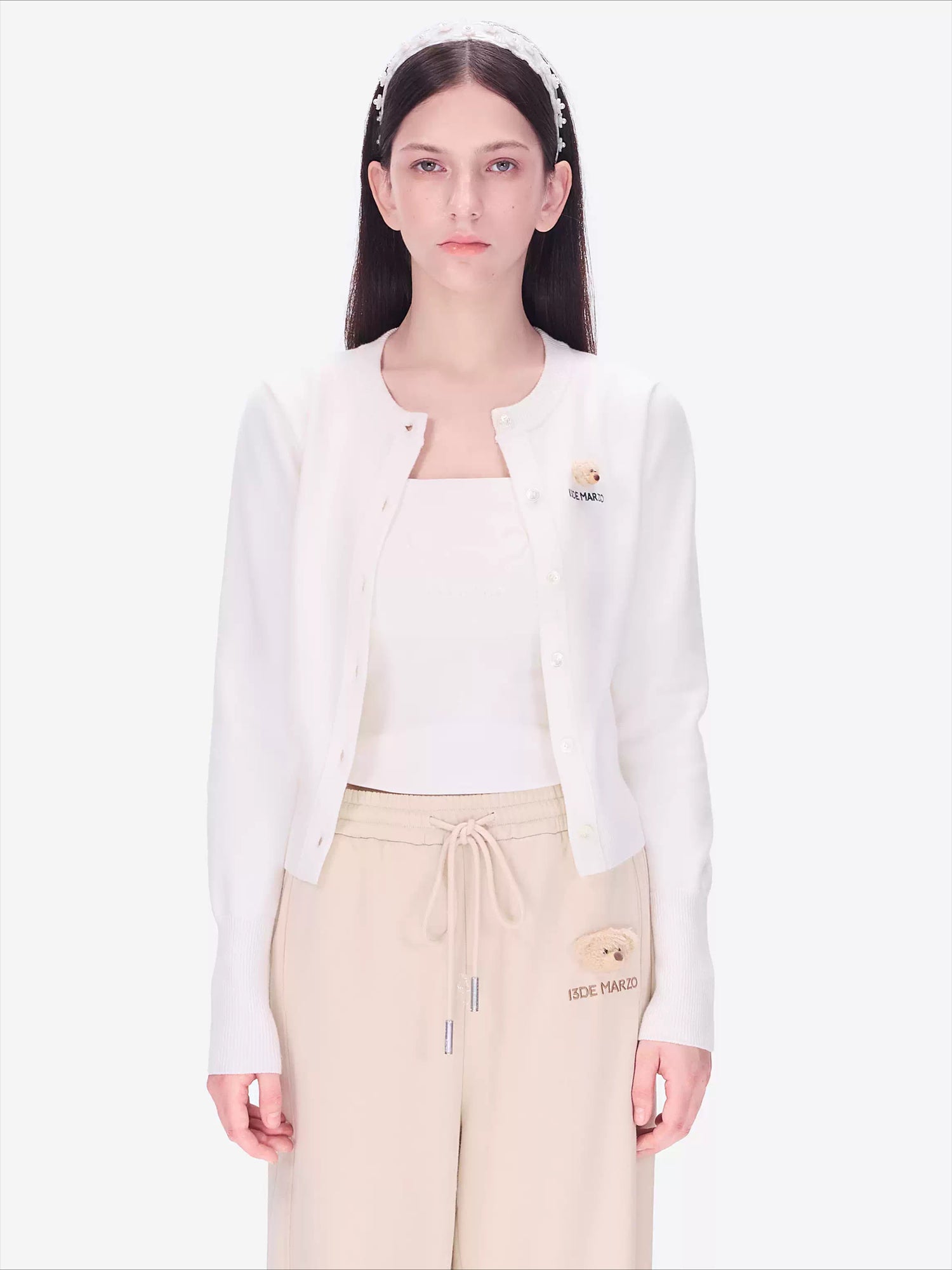 Cropped Knit Cardigan Sweater