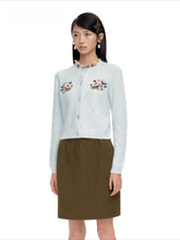 Embellished Wool-Cotton Round-Neck Knit Cardigan - CHINASQUAD