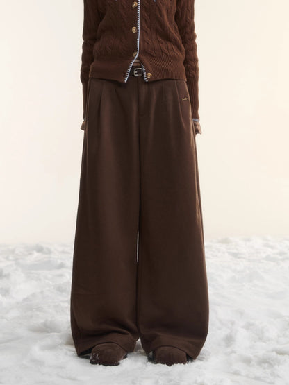 Fleece-Lined Relaxed Belted Trousers