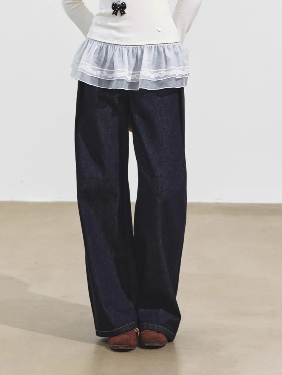 Raw Denim Pleated Banana Pants