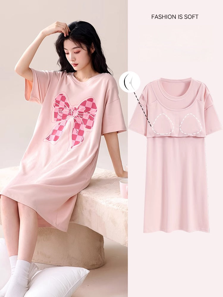 Cotton Round-neck Nightdresses