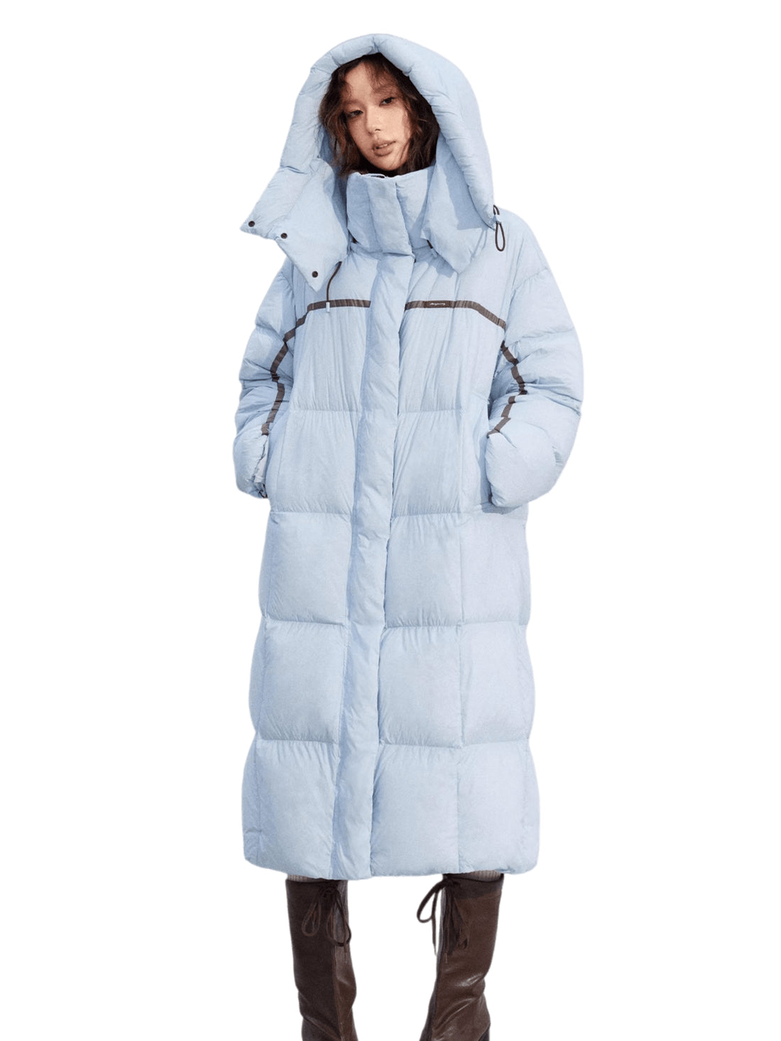 Down Hooded Longline Puffer Coat
