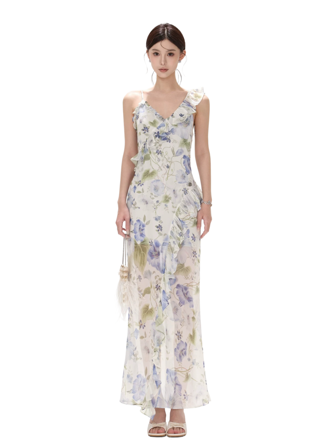 Morning Glory Dream Ruffle Chiffon Maxi Dress