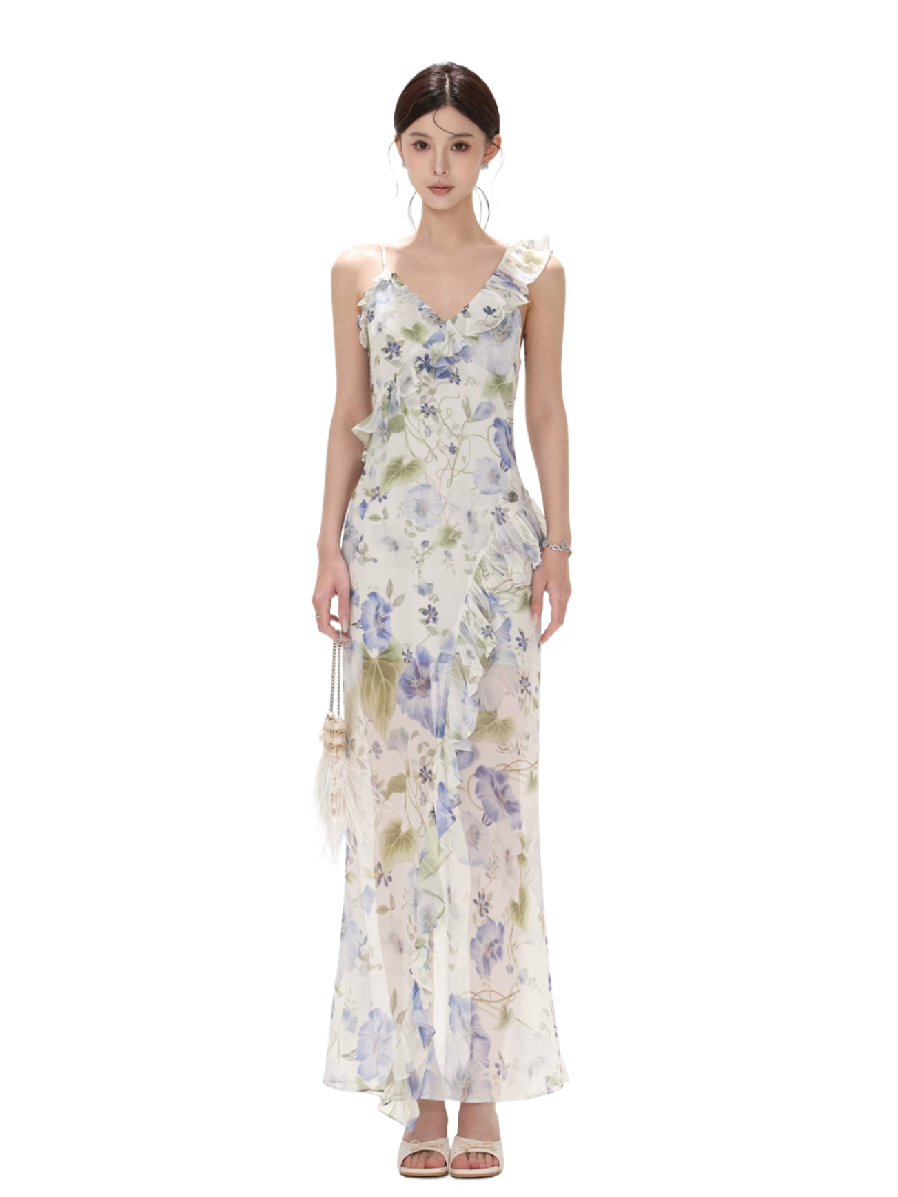 Morning Glory Dream Ruffle Chiffon Maxi Dress