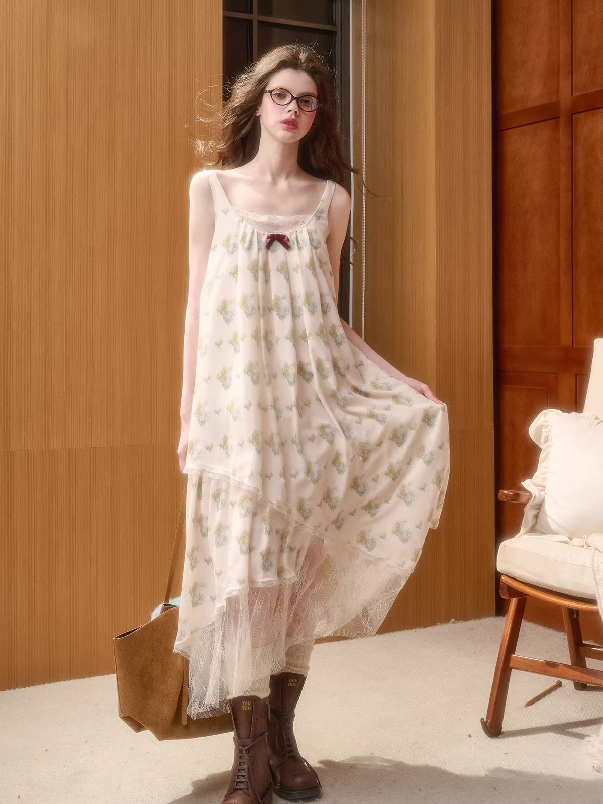 Chiffon Asymmetric Slip Dress White / M
