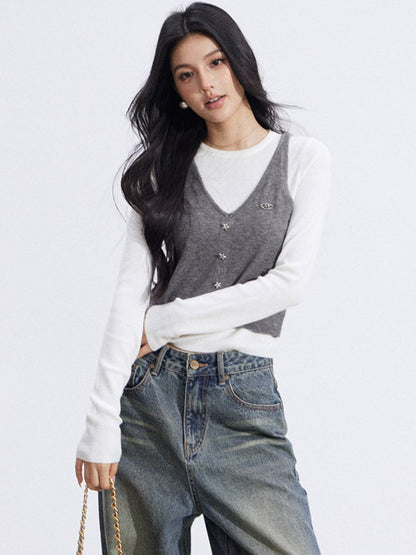 Knit Camisole and Inner Top Two-Piece Set