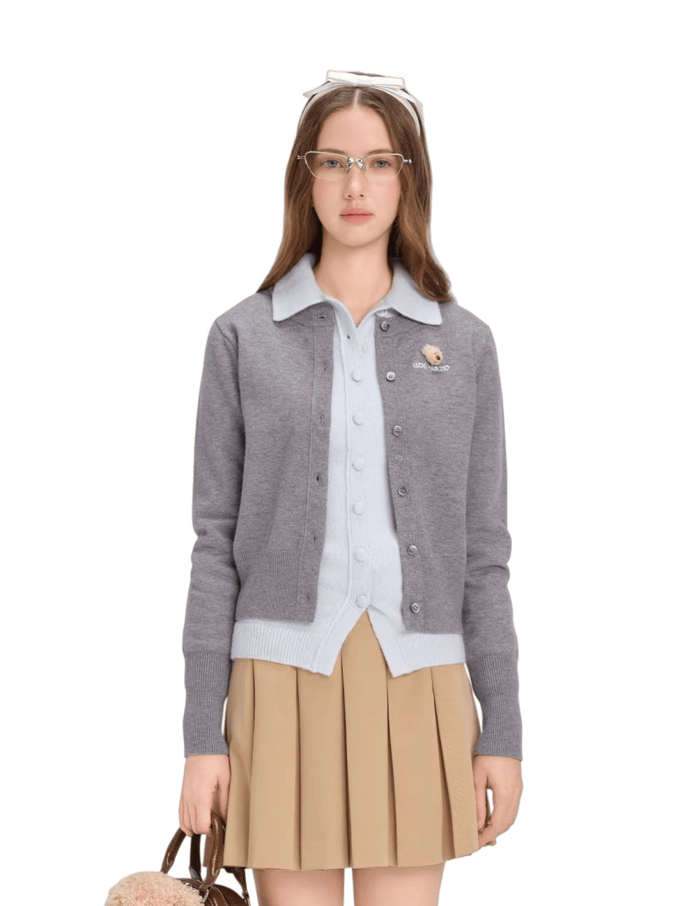 Cropped Knit Cardigan Sweater