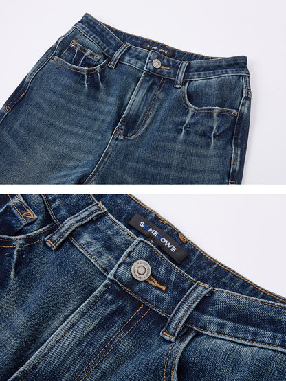 High-Rise Stretch Flared Denim Pants