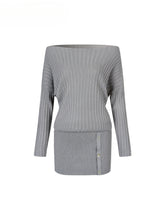 Thin One-shoulder Oblique-shoulder Button Dress - CHINASQUAD