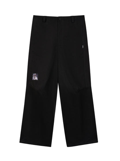 Black &amp; Green Relaxed Straight-Leg Pants