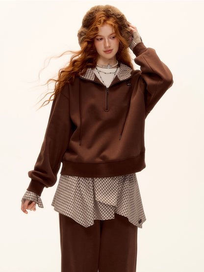 Fleece Hoodie &amp; Wide-Leg Sweatpants Set