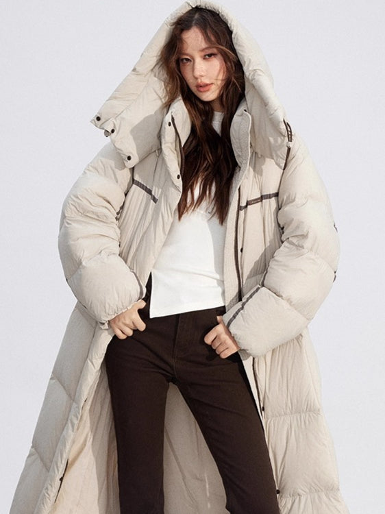 Down Hooded Longline Puffer Coat