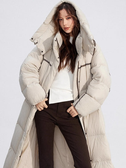 Down Hooded Longline Puffer Coat