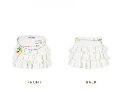 13DE MARZO Layered Tulle Ruffle Mini Skirt
