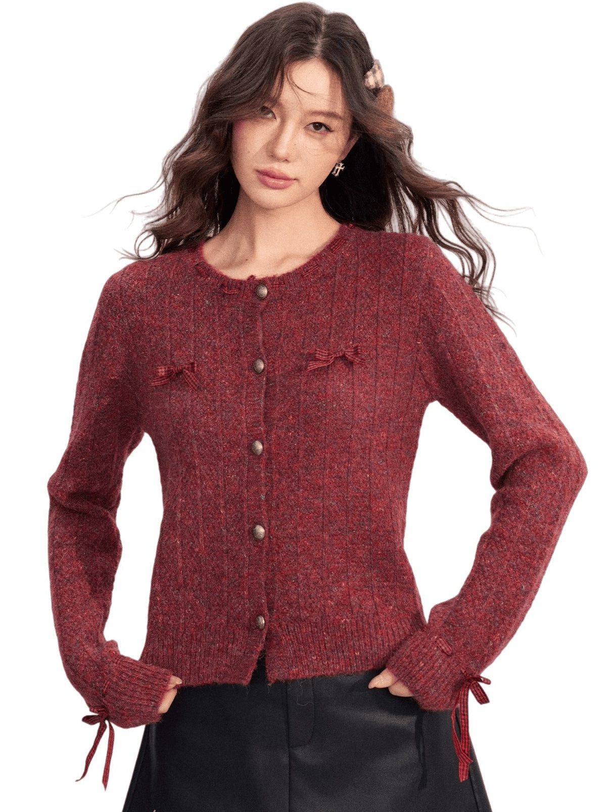 Bow-Detail Soft-Touch Knit Sweater