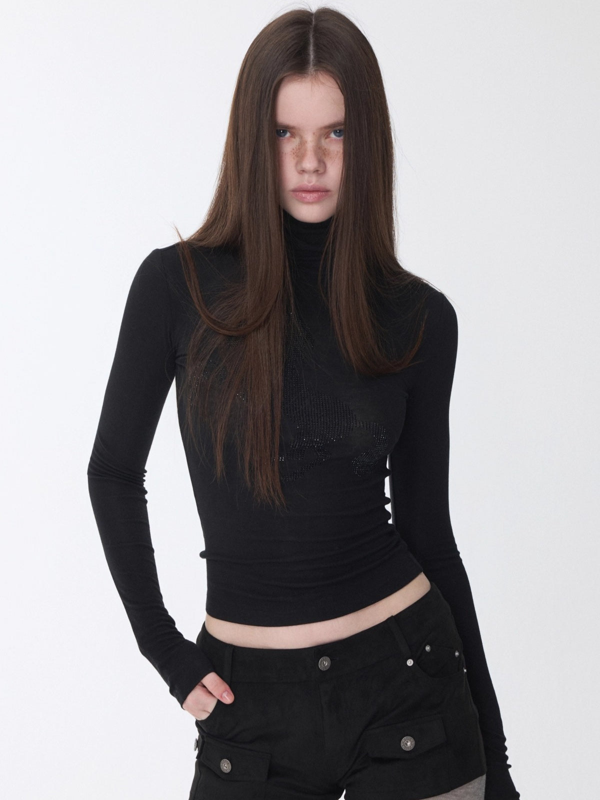 Crystal-Embellished Turtleneck