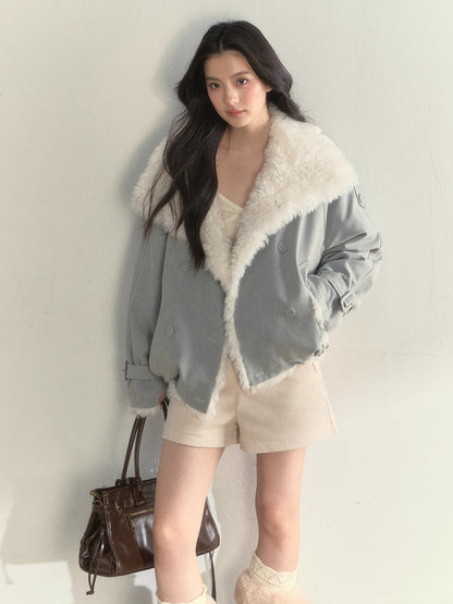 Reversible Fleece-Lined Cropped Jacket
