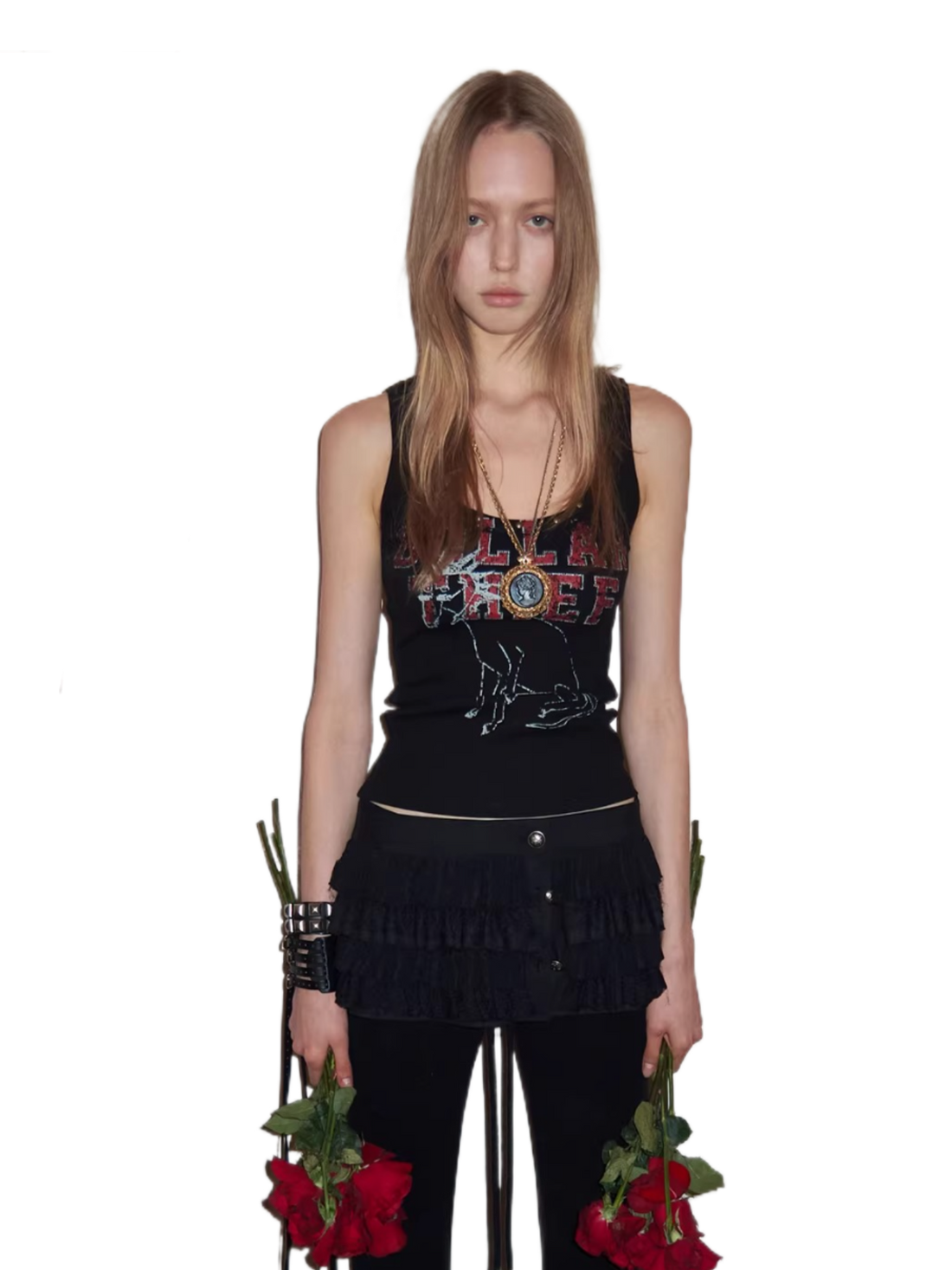 Vintage Graphic U-Neck Ribbed Tank