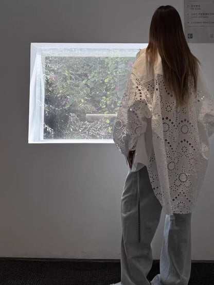 Washed Pleated Banana-Fit Denim Pants