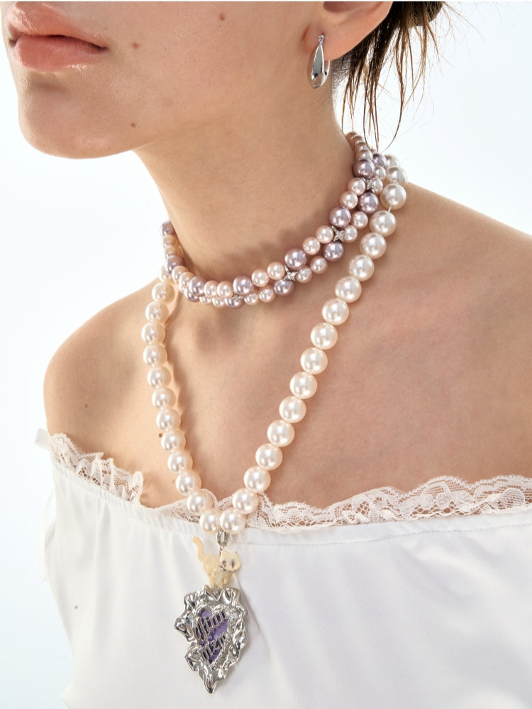 Double Layer Pearl Choker Necklace