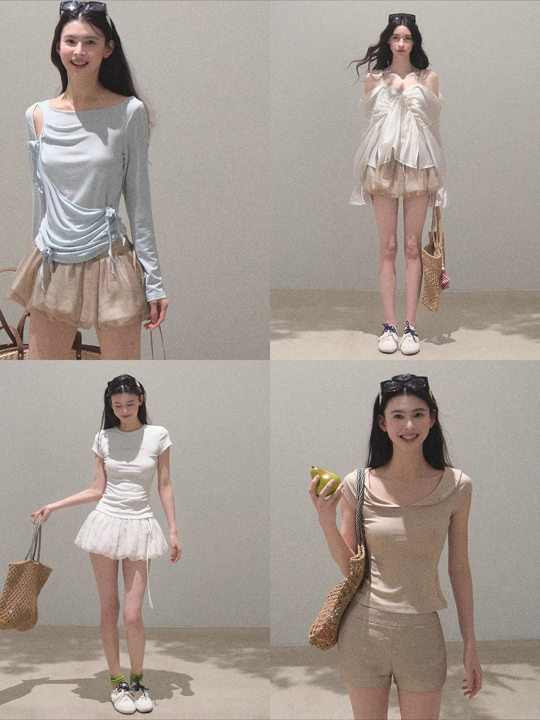 Detachable Floral Cutout Double-Layer Skirt